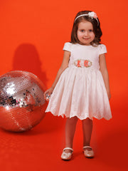 DRESS & Fleur Baby Girls Dress with Headband in White