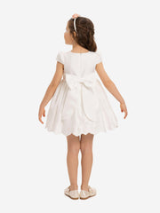 DRESS & Fleur Baby Girls Dress with Headband in White