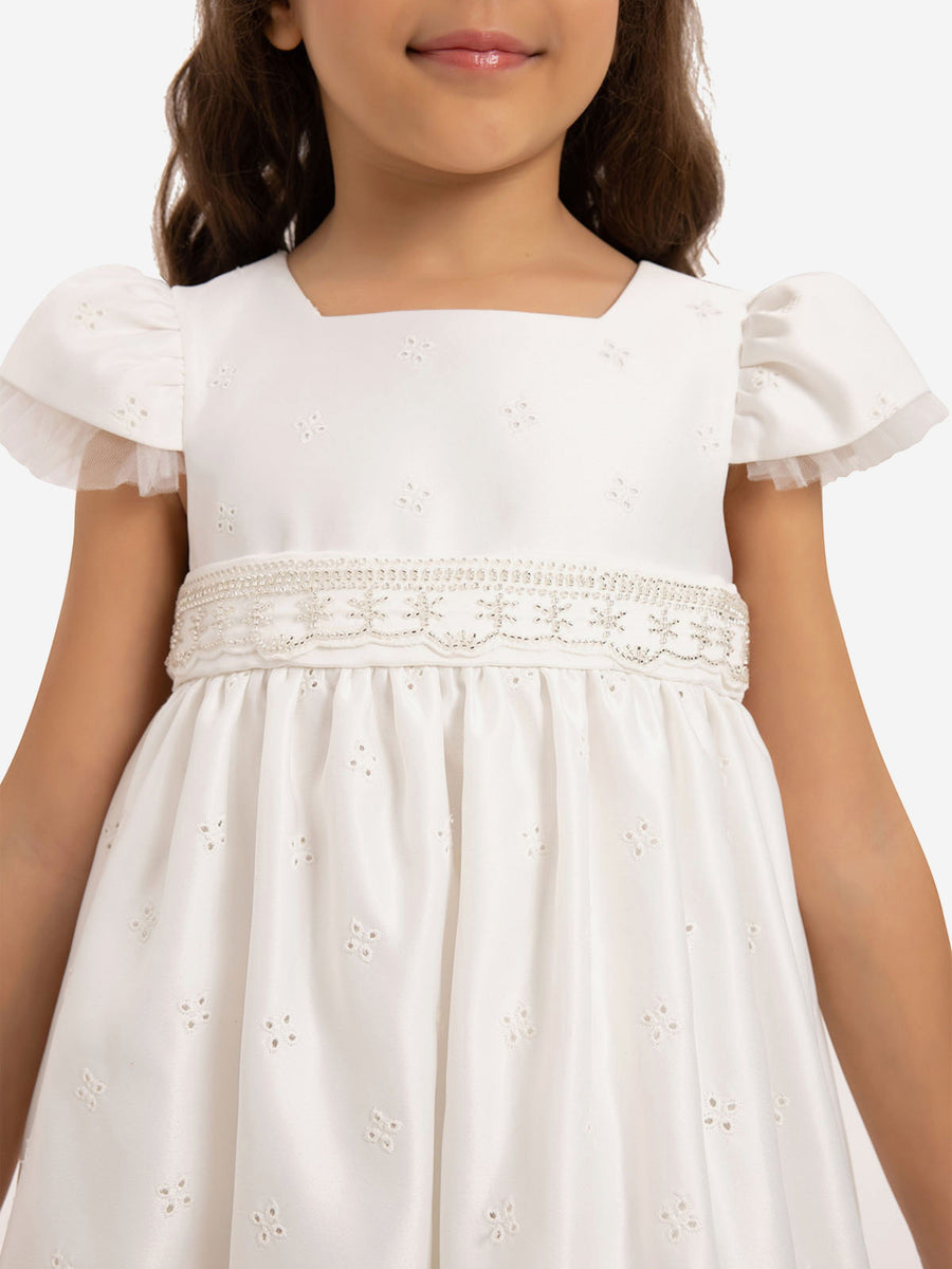 DRESS & Fleur Girls Dress with Matching Bag in White