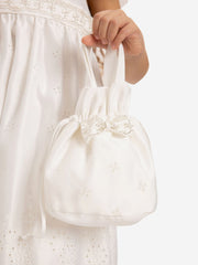 DRESS & Fleur Girls Dress with Matching Bag in White