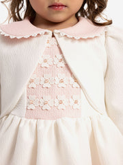 DRESS & Fleur Baby Girls Dress with Bolero and Headband in Pink