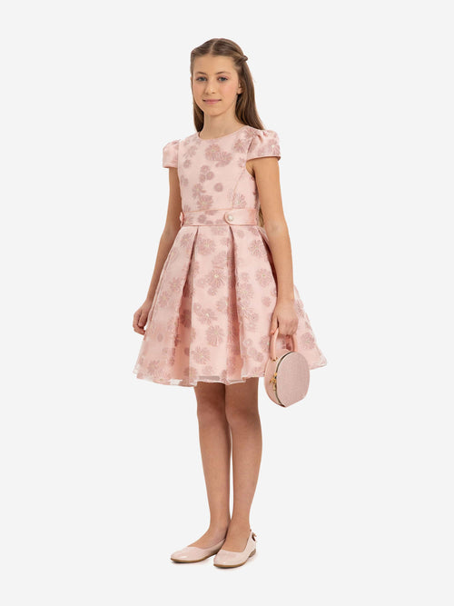 DRESS & Fleur Girls Stylish Dress with Matching Bag in Pink