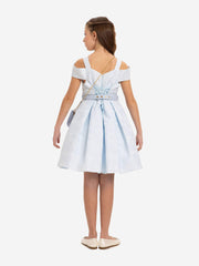 DRESS & Fleur Girls Dress with Bag and Belt in Blue