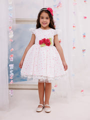 DRESS & Fleur Girls Dress with Headband in Pink
