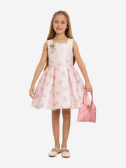 DRESS & Fleur Girls Cherry Dress with Matching Bag in Pink