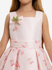 DRESS & Fleur Girls Cherry Dress with Matching Bag in Pink