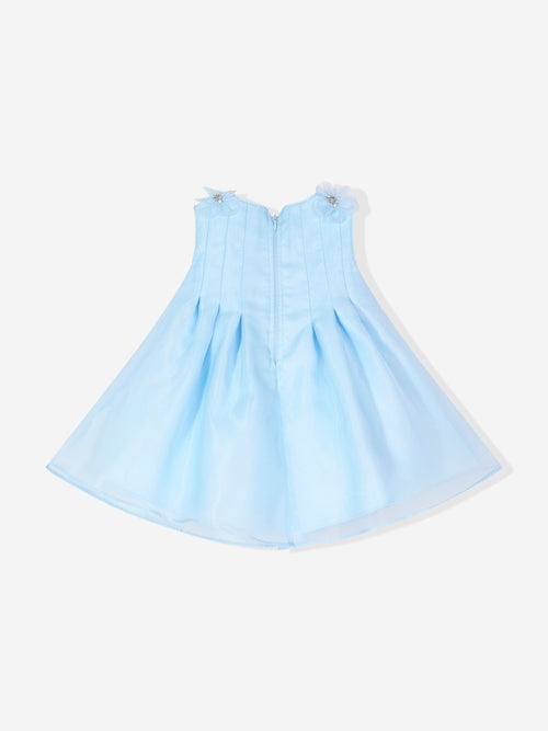 DRESS & Fleur Baby Girls Occasion Dress with Headband in Blue