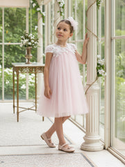 DRESS & Fleur Girls Flower Occasion Dress with Headband in Pink