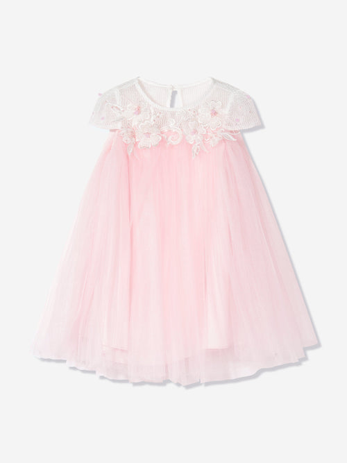 DRESS & Fleur Girls Flower Occasion Dress with Headband in Pink