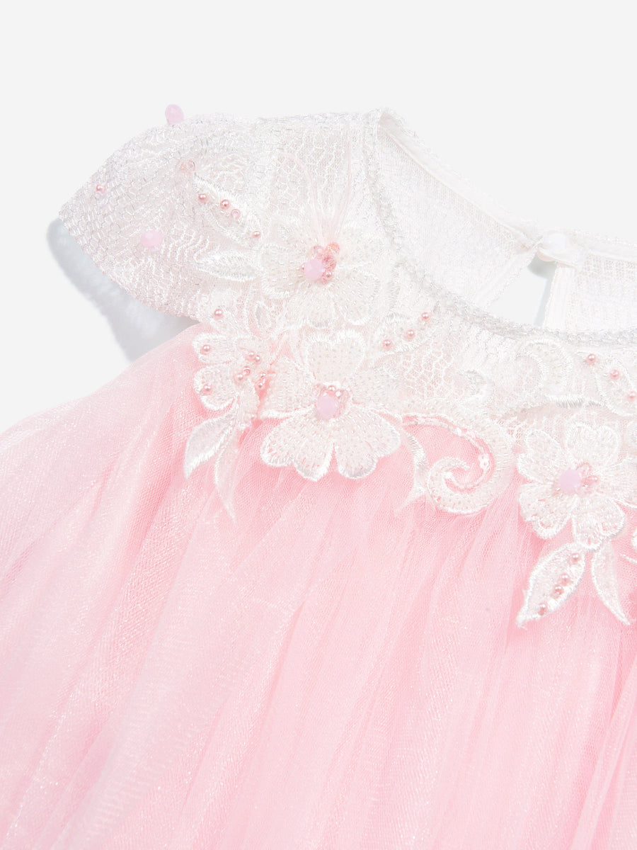 DRESS & Fleur Girls Flower Occasion Dress with Headband in Pink