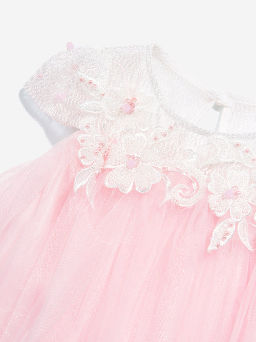 DRESS & Fleur Girls Flower Occasion Dress with Headband in Pink