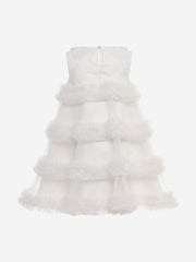 DRESS & Fleur Girls Occasion Dress with Headband in Ivory