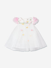 DRESS & Fleur Baby Girls Occasion Dress with Headband in Ivory