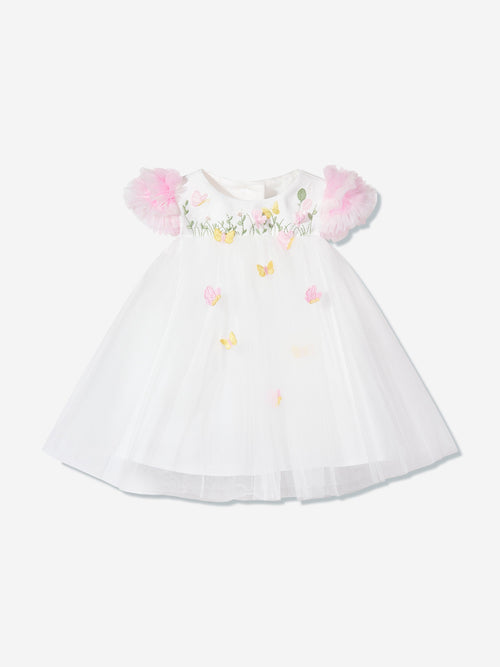 DRESS & Fleur Baby Girls Occasion Dress with Headband in Ivory