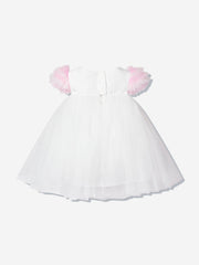 DRESS & Fleur Baby Girls Occasion Dress with Headband in Ivory