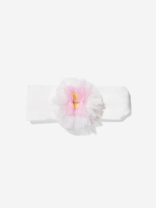 DRESS & Fleur Baby Girls Occasion Dress with Headband in Ivory