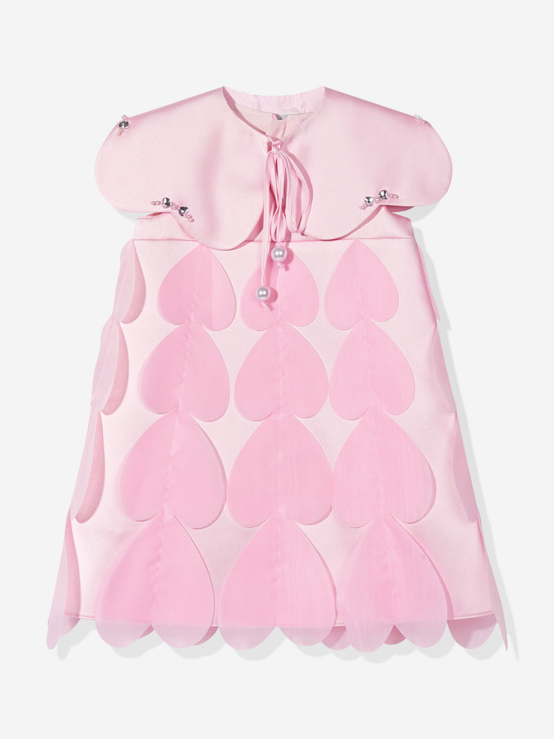 DRESS & Fleur Girls Heart Occasion Dress and Cape Set in Pink
