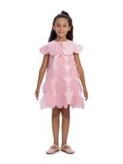 DRESS & Fleur Girls Heart Occasion Dress and Cape Set in Pink