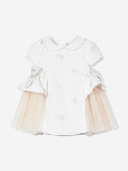 DRESS & Fleur Baby Girls Occasion Dress with Headband in Ivory