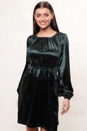 Louche Daria Satin Long Sleeve Mini Dress