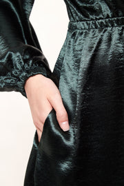 Louche Daria Satin Long Sleeve Mini Dress