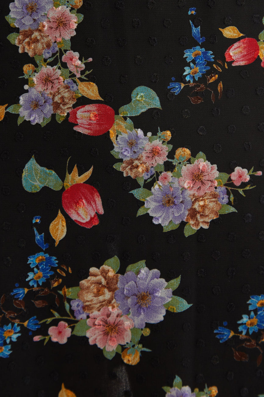 Louche Daphne Carpathian Florals Print Shirred Cuff Tie Waist Mini Dress