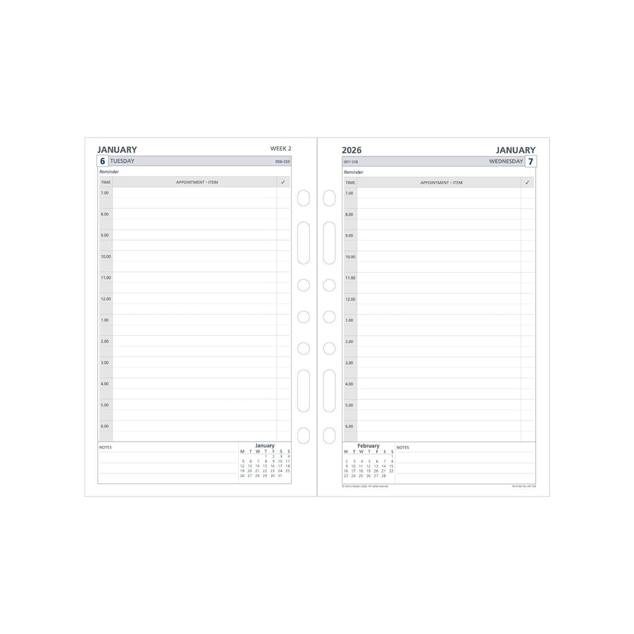 Desk Organiser - 2026 Day to a Page Refill (DK1100-26)