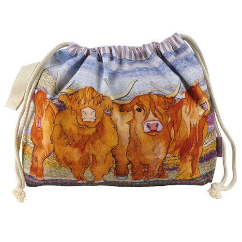 HIGHLAND COOS DRAWSTRING BAG