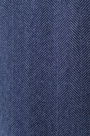 Dryden Herringbone Fur Collared Coat - Blue