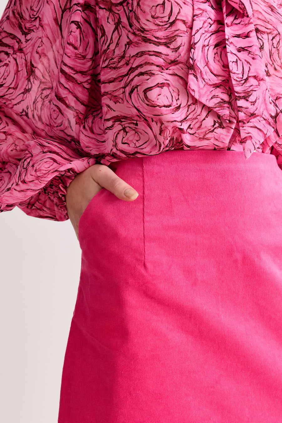 Dylan Babycord Mini Skirt - Pink
