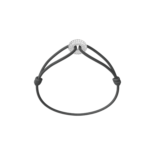 Mini Silver Soho Pavé Cord Bracelet