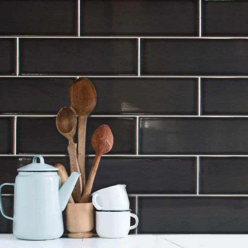 Daurmont Black Subway Tile 10 x 30cm