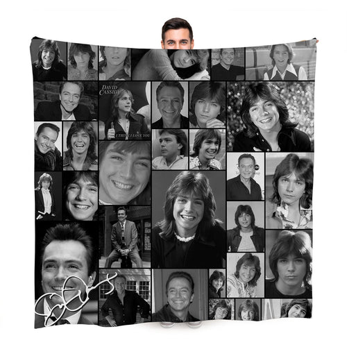 David Cassidy Montage Celebrity Fleece Throw - 2 Variants - Large Size 150cm x 150cm