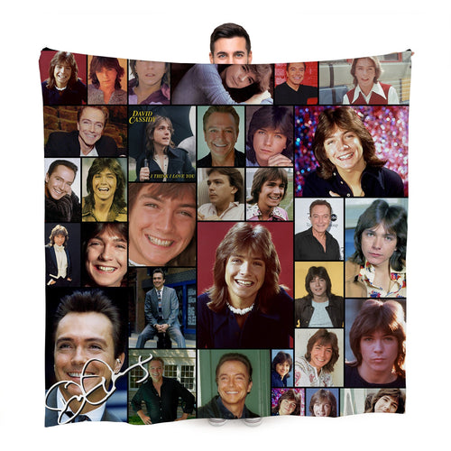 David Cassidy Montage Celebrity Fleece Throw - 2 Variants - Large Size 150cm x 150cm