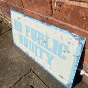Distressed Effect No Public Nudity Metal Wall Sign