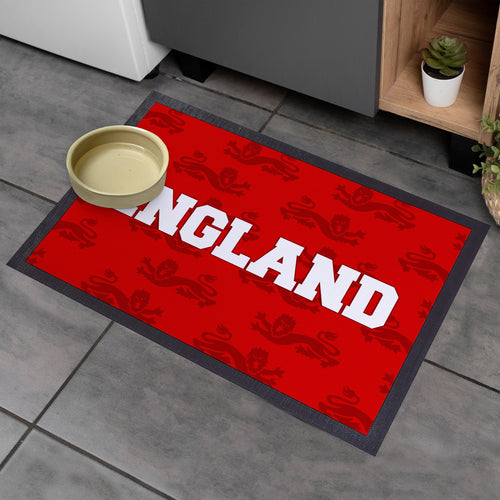 England - Red Lion Pattern -  Retro Door Mat - 60cm x 40cm