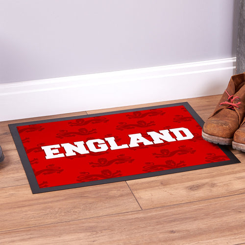 England - Red Lion Pattern -  Retro Door Mat - 60cm x 40cm