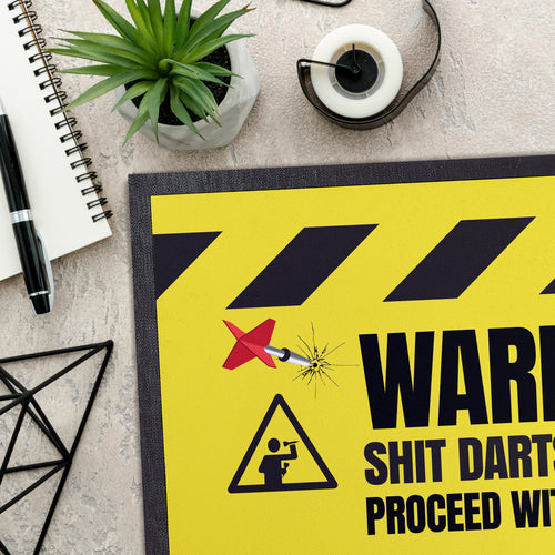 Warning! Sh*t Darts Player - Door Mat - 60cm x 40cm
