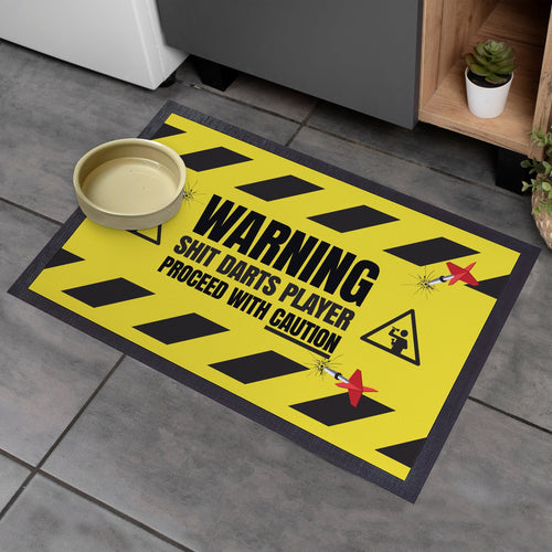 Warning! Sh*t Darts Player - Door Mat - 60cm x 40cm