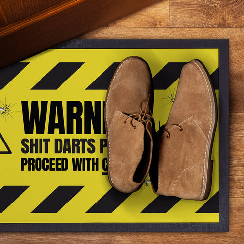 Warning! Sh*t Darts Player - Door Mat - 60cm x 40cm