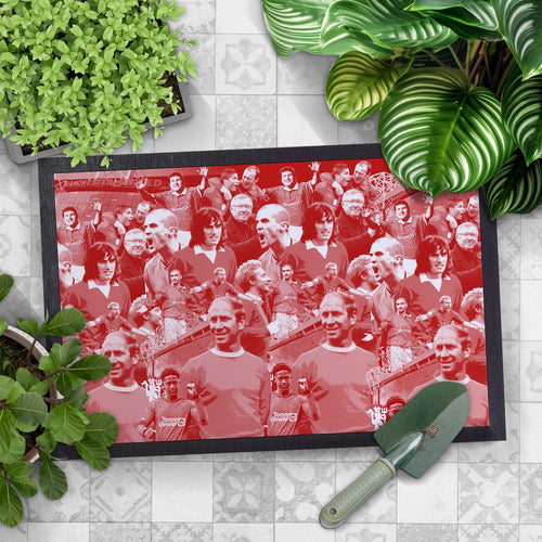 Manchester Red Montage - Retro Door Mat - 60cm x 40cm