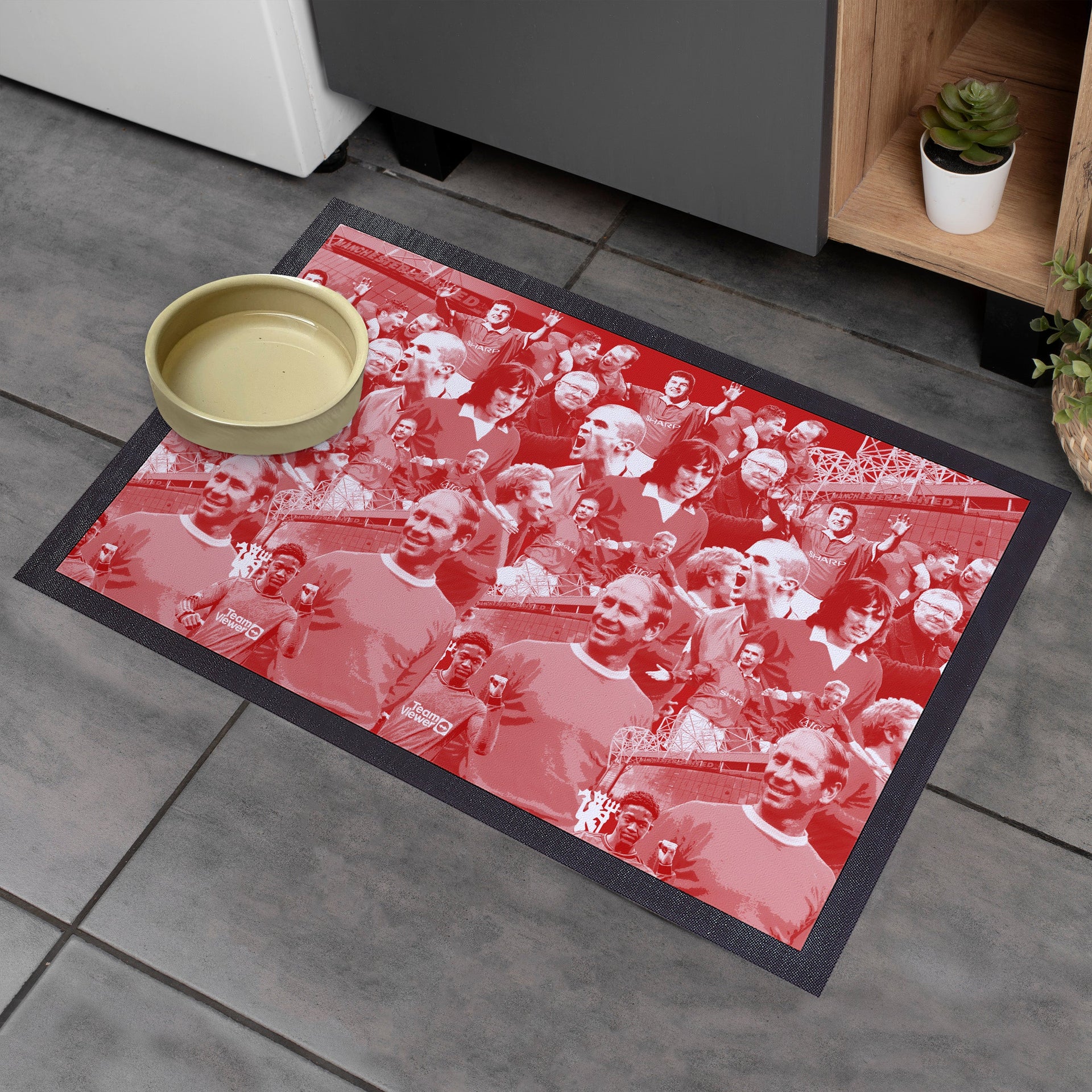 Manchester Red Montage - Retro Door Mat - 60cm x 40cm
