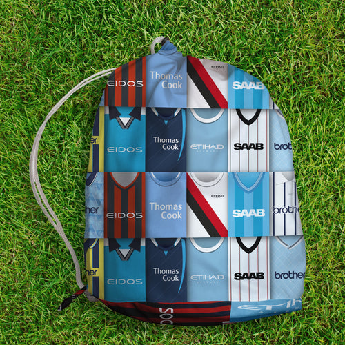 Manchester Blue Kit Montage - Drawstring Duffle bag