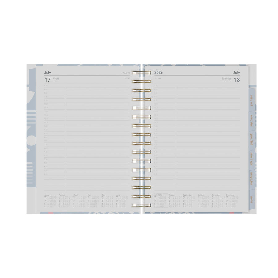2026-2027 Mid Year Planner - 13 Month A5 Day-to-Page Diary - Hard Cover - Collins Debden Scandi Range