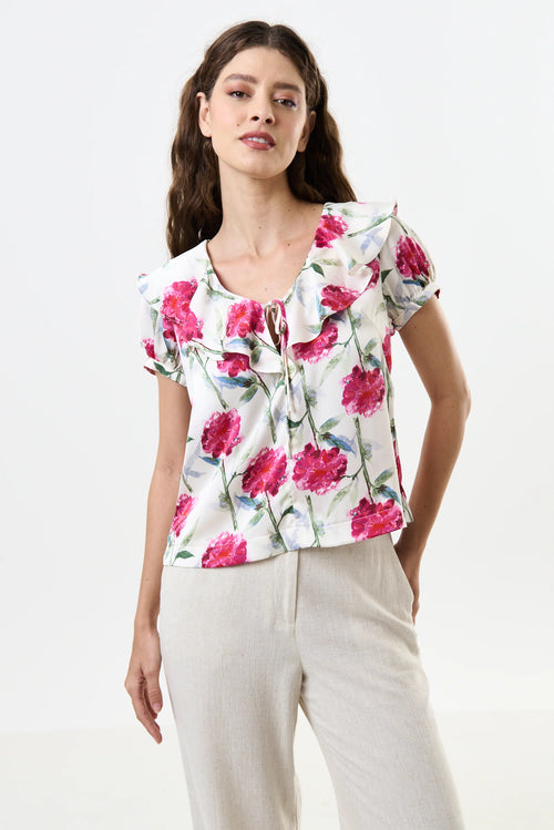 Eloise Loveflower Print Puff Sleeve Blouse