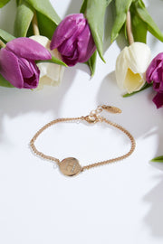 Louche Emily Personal Letter Disc Bracelet Gold