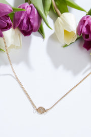 Louche Letter Disc Necklace Gold