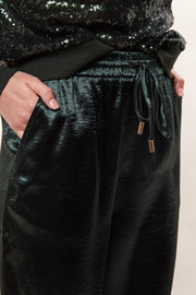 Louche Satin Emmanuella Pull On Trouser - Green