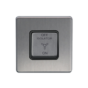 Caradok 3 Pole Fan Isolator Switch Brushed Chrome