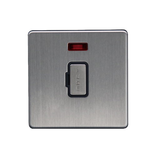 Caradok 13A Unswitched Spur c/w Neon Brushed Chrome